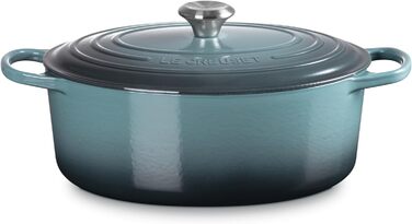 Le Creuset Signature Братер з чавуну з кришкою, овальний, 31 см, 8.9 л, для всіх типів плит, включаючи індукційну, вишневий