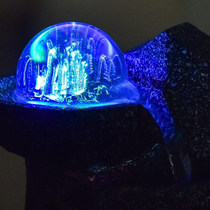 Внутрішній фонтан Розслаблюючий дзен-каскад барвисте світлодіодне світло, корисні подарунки невеликого розміру, замкнутий настільний фонтан, H 18 см - Lopo Zen'light