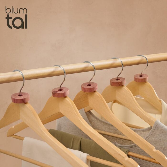 Набір вішалок для одягу Blumtal, 40 шт. з дерева, з обертовим металевим гачком, захист від молі, антиковзаюча поверхня