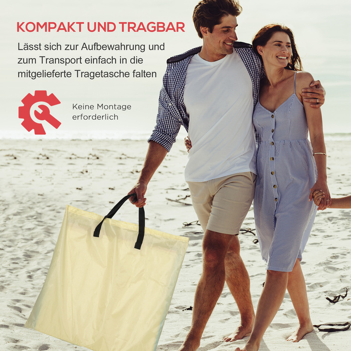 Outsunny Beach Mat, набір з 2 складних пляжних шезлонгів з подушкою, 5-ступінчастий пляжний матрац з регулюванням висоти з сумкою для перенесення, сталь, бежевий, 134 x 48 x 33-43 см