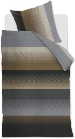Комплект постільної білизни Mako Satin Hatch колір сірий розмір 155x220