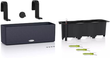 Горщик LECHUZA CUBE Color Triple (Сірий Шлахтер) 13680 (40x14x13,5 см)