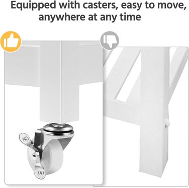 Сервісний візок Yaheetech з шухлядою, кухонний візок з 2 полицями, мобільний візок, кухонна вітрина, мобільний острівець, білий, 51 x 101,5 x 92 см