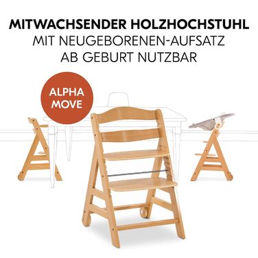 Дитячий стільчик Hauck Alpha Move Newborn Set - регульований, з підставкою для новонароджених та піднос