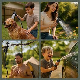 Митрікс Портативна душова система для кемпінгу: 10л/хв, акумулятор 7800mAh, 4 режими, IPX8, для подорожей та автомиття (зелена)