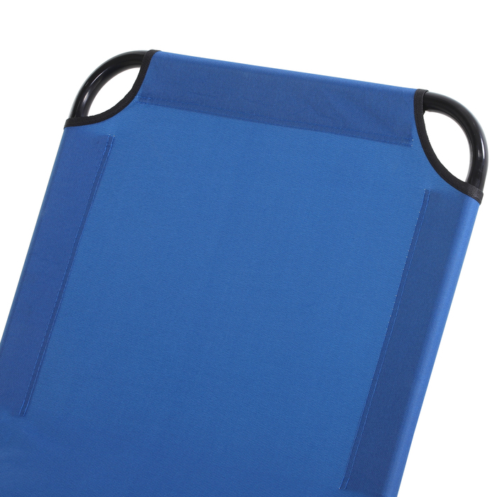 Шезлонг для відпочинку, спинка з 5 положеннями, швидковисихаючий матеріал, металевий каркас, 190 x 56 x 28 см, блакитний