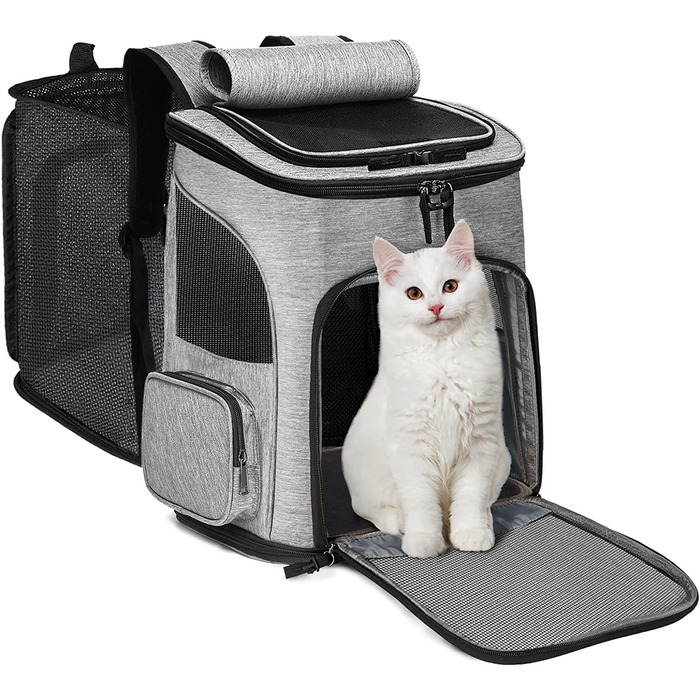 Рюкзак для кішок IREENUO, висувний рюкзак для собак, дихаючий складаний рюкзак для домашніх тварин для кішок і маленьких собак вагою до 8 кг