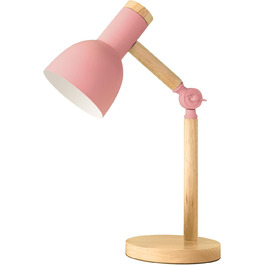Настільна лампа Sky, регульована дерев'яна настільна лампа, дитяча настільна лампа (рожева)