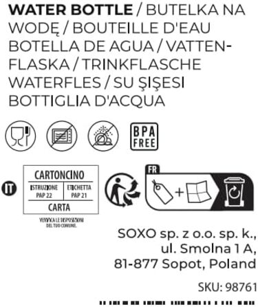 Пляшка для води MOMO WAY 1 л, пляшка для води з тритану без бісфенолу А, багаторазова спортивна пляшка для школи, спорту, фітнесу, подарунок для чоловіків, жінок і дітей, пудра рожева світло-рожева (600 мл, світло-рожева 600 мл)