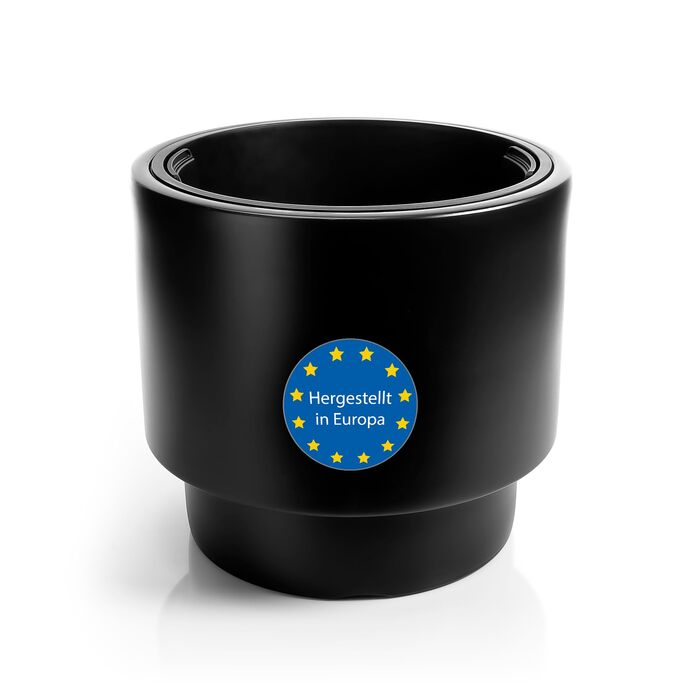 Квітчанка BigDean: стильний горщик з підставкою, діаметр 40 см, чорний, міцний пластик, Made in Europe