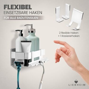 Поличка для душу без свердління, органайзер для ванної кімнати, полиця для душу, срібляста поличка з алюмінію