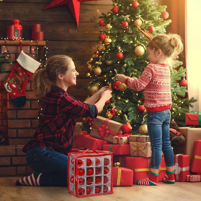 Набір з 3 коробок для зберігання новорічних кулічок Relaxdays