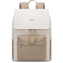 LOVEVOOK Рюкзак для жінок, 15.6 дюймів, рюкзак для школи, водонепроникний, для підлітків, легкий, з відділенням для ноутбука, для подорожей, універсітету, роботи, 15.6 дюймів, бежевий+хакі