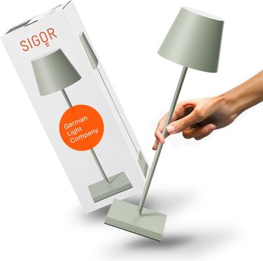 SIGOR Nuindie 2.0 - Бездротова LED лампа SIGOR, 38 см, IP54, салатовий, USB-C, 12 годин роботи, для дому та вулиці