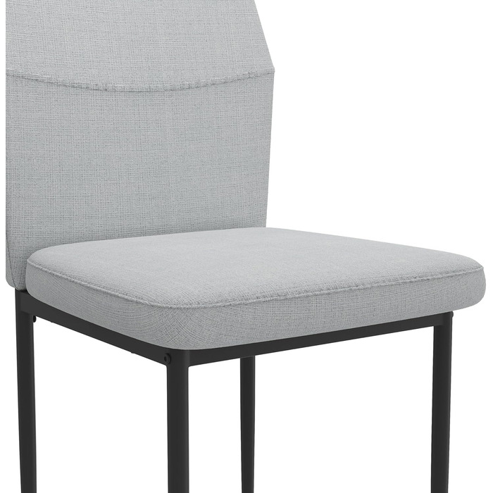 Стілець для їдальні GOLDFAN (4 шт.) з льоновим покриттям, сірий - сучасний кухонний, м'який стілець для вітальні з металевими ніжками