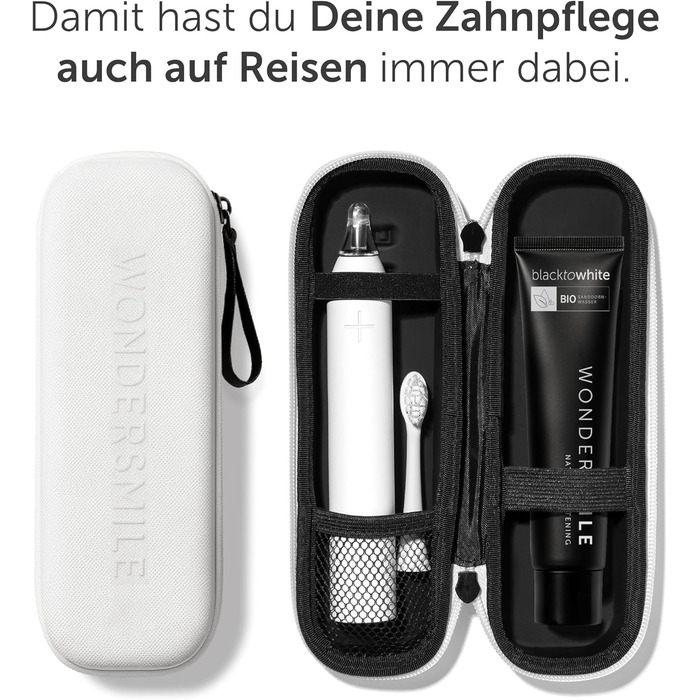 Електрична зубна щітка Wondersmile PRO - переможець тесту 2025 - 100 днів без ризику - TÜV-сертифікована, 4 програми, акумулятор 60 днів, смарт-насадка, 1 шт. (All White Bundle)
