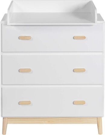 Комод з пеленальним столиком Rebecca Mobili, Aqua Grün Braun, колір блакитно-зелений, матеріал: сосна, MDF, компактний, знімний пеленальний столик, розміри 100 x 80 x 42 см, артикул RE6985