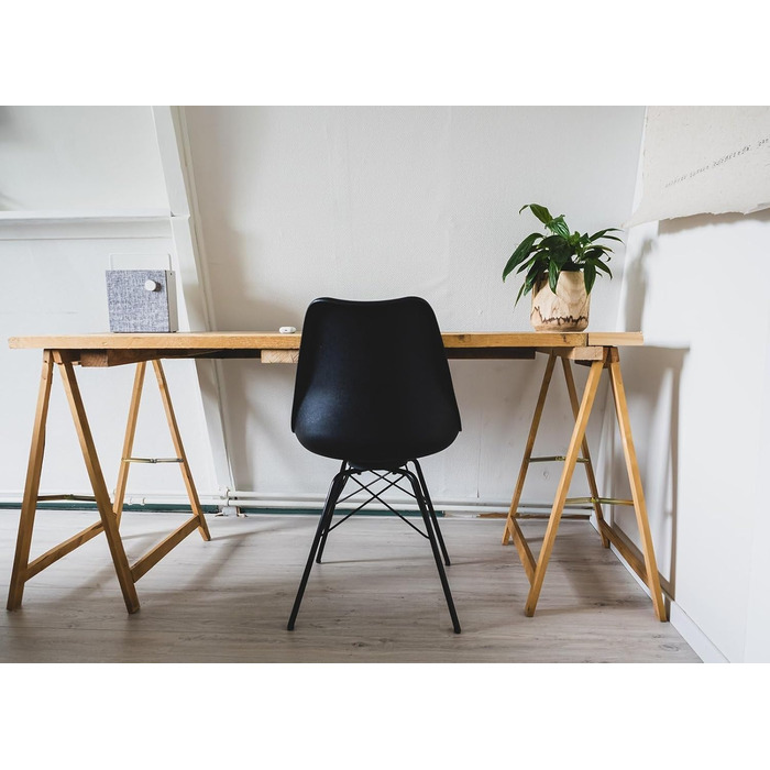 AC Design Furniture Emanuel: Комплект з 2-х обідніх стільців, чорний, PU/Метал, 48,5 x 85,5 x 54 см