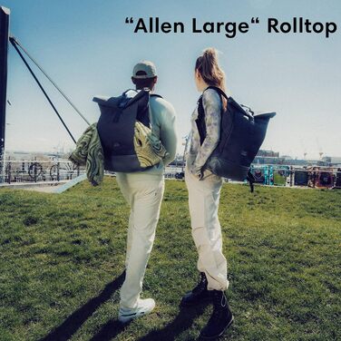 Рюкзак Johnny Urban Rolltop для жінок і чоловіків великий зелений - Allen Large - Рюкзак для ноутбука для уні, бізнесу, велосипеда - екологічний - водовідштовхувальний (пісок - рожевий)