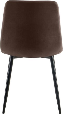 Набір обідніх стільців CLP Esszimmerstühle 4 шт. з велюру Asti, м'які кухонні стільці, стільці для обідньої кімнати з підлокотниками, витримують до 150 кг, колір: коричневий