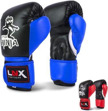 Дитячі боксерські рукавички Lnx Little Ninja-ідеально підходять для дитячого кікбоксингу, боксу, бойових мистецтв і багато чого іншого (чорний / синій)