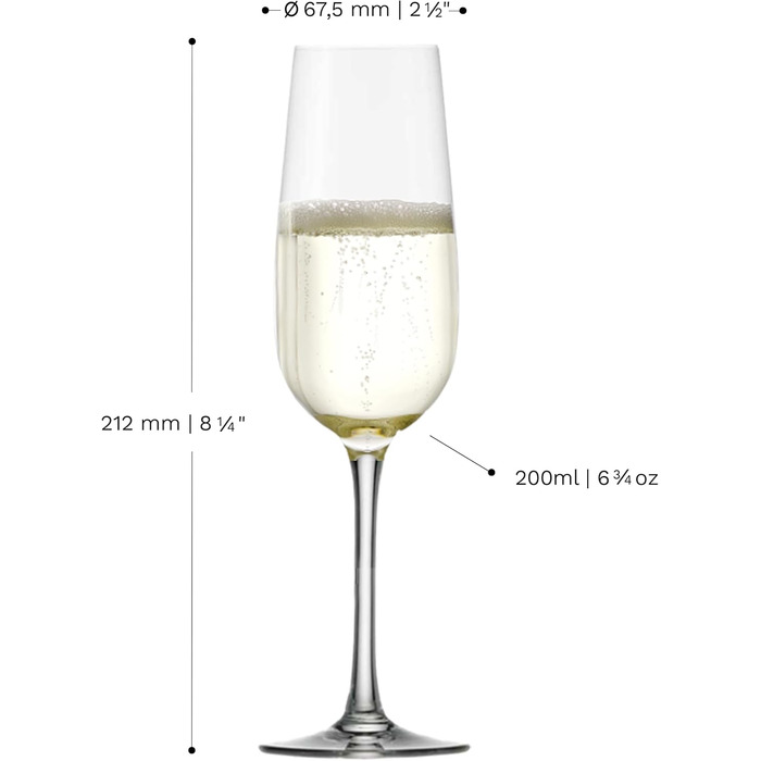 Бокали для білого вина Stölzle Lausitz Weinland 6 шт, 290 мл - Кришталеві келихи для червоного та білого вина, Німеччина