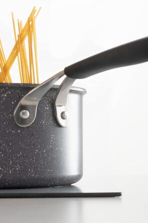 Каструля Lagostina Tempra Mineral, Ø 16 см, з нержавіючої сталі та алюмінію, з мінеральним покриттям, силіконовий ручка, ефект каменю, для всіх джерел тепла