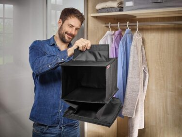 Зручна підвісна полиця компактний органайзер з щільної тканини, гігієнічне зберігання одягу, легко кріпиться до Вішалки для одягу, органайзер для взуття для підвішування (32 x 4 x 38,5 см, чорний)