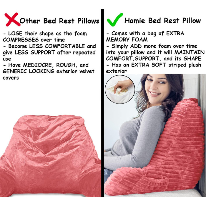 Крісло-мішок Homie з підставкою для зап'ястя, підлокітниками та спинкою для відпочинку, читання, роботи за ноутбуком та перегляду телевізора (біле). Розмір: Small, Колір: Rose