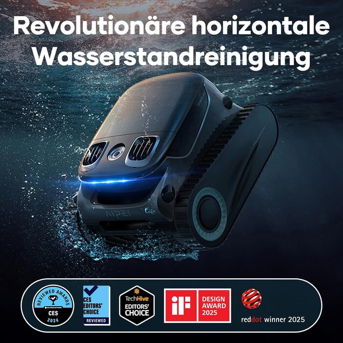 Робот-пилосос для басейну AIPER Scuba S1 Pro: автоматичне очищення дна, стін та водної лінії, розумна навігація, акумулятор до 180 хвилин, для басейнів до 200 м²