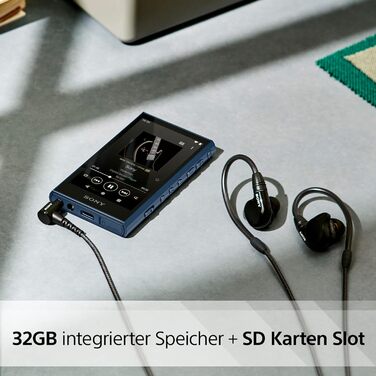 Плеєр MP3 Sony Walkman NW-A306 32ГБ, сенсорний екран, до 36 годин роботи, Wi-Fi, покращене звучання, синій