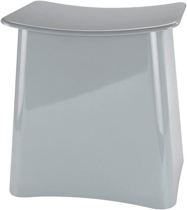 WENKO 2в1 пуф-контейнер Wing білий - для збору білизни, табурет для ванної кімнати з висувним мішком для білизни, об'єм 33 л, пластик (ABS), 45 x 48 x 33 см, білий, 48 x 33 x 45 см (сірий)