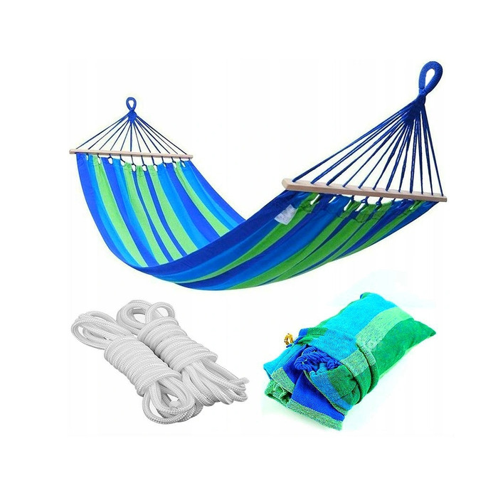 Гамак на стійці ZIDER, багатоколірний, навантаження до 300 кг, 364 x 160 см