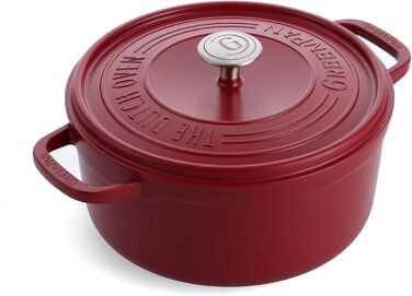 GreenPan Featherweights - Сковорода з кришкою, 22 см, 3 л, керамічне антипригарне покриття, чавун, індукція, сумісна з духовкою, червона