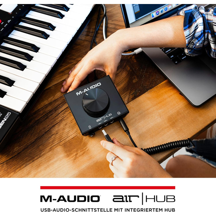 M-Audio Air 192|6 USB аудіоінтерфейс для запису: 2 XLR/Line входи, програмне забезпечення AIR Hub (Чорний)