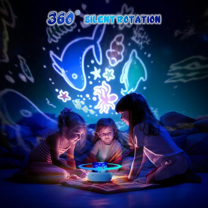 Проектор зоряного неба Diboniur для дітей з 22 фільмами, нічник-проектор, регульована яскравість, 360° обертання, 20 колискових