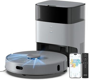 Робот-пилосос AIRROBO T25+ з вологою, LiDAR, 5500Pa, 240 хв, APP-керування, для тварин, сірий