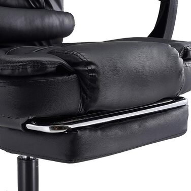 Офісне крісло Panana Надміцне представницьке крісло з відкидною спинкою з поліуретановою шкірою Ігрове крісло (чорний)