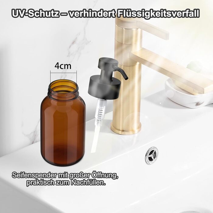 Настінний диспенсер для мила чорного кольору 250 мл - без свердління - для шампуню та гелю для душу