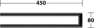 Металевий рушникосушка KEUCO, двоплечий, глибина 45 см, для ванних кімнат і гостьових туалетів, настінний, Reva (чорний)