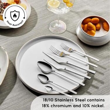 Набір столових приборів Karaca Sedir Elegance, 84 шт., сріблястий, для 12 осіб, придатний для миття в посудомийній машині