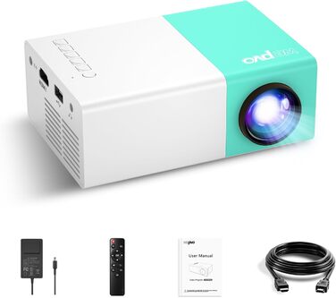 Портативний проєктор Mini Beamer YG300Plus: LED Pico проєктор для дому та на вулицю з HDMI, USB, Type-C та пультом дистанційного керування