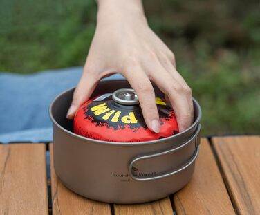 Набір посуду iBasingo Titan для кемпінгу та подорожей (1000мл казанок + 500мл миска) з розкладним ручками, кухонні аксесуари для піших прогулянок, трекінгу та подорожей Ti2042C