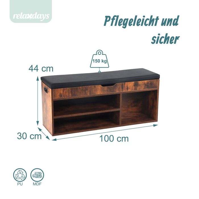 Сховище для взуття Relaxdays з місцем для зберігання