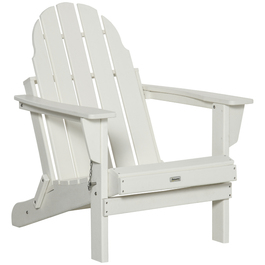 Садове крісло Outsunny Adirondack складне 75x87x93см, біле садове крісло для балкона та садових меблів