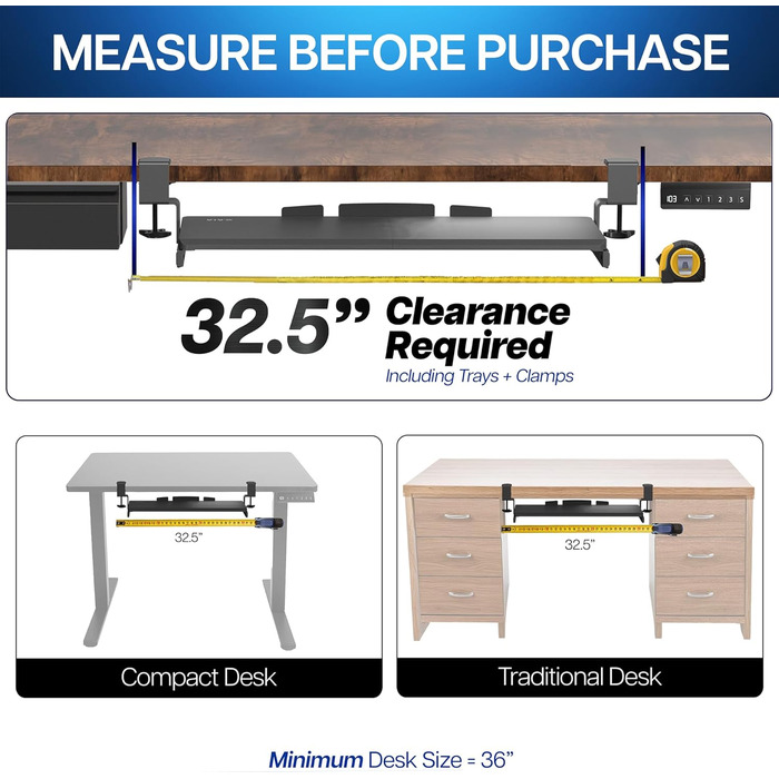 Висувна платформа для клавіатури VIVO, 69x28 см, біла, MOUNT-KB05W
