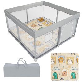 Дитячий манеж Gupamiga з ігровим килимком 120x120x65 см, дихаюча сітка, легке складання та очищення