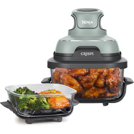 Ninja CRISPi Airfryer: Фритюрниця-конвекційна піч, 3.8 л, 4-в-1, 1700 Вт, Sage (FN101EUSTGD)
