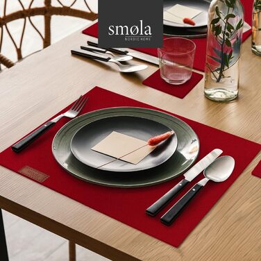 Набір з 12 елементів Smøla: преміум фетровий набір на стіл з підставками I Темно-сірий, миється I Декор для столу, літо