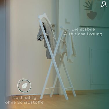 Діловий столик з масиву дерева, 3 кольори – готовий до збирання, столик-слуга для спальні, гардеробної, ванної кімнати та передпокою | Kleiderablage (Білий) Білий 1